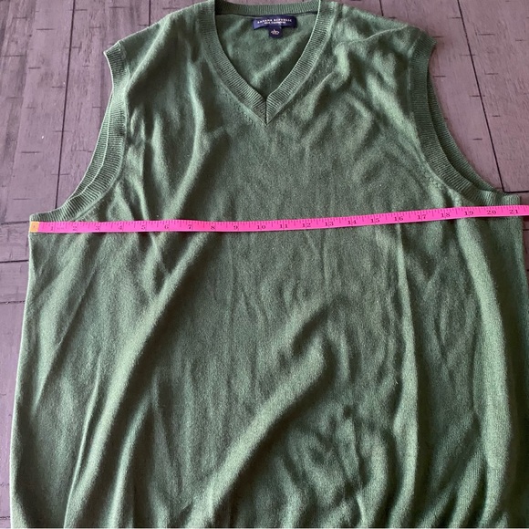 Banana Republic Silk Cashmere Green V-Neck‎ Sweater Vest Size L - Picture 12 of 14